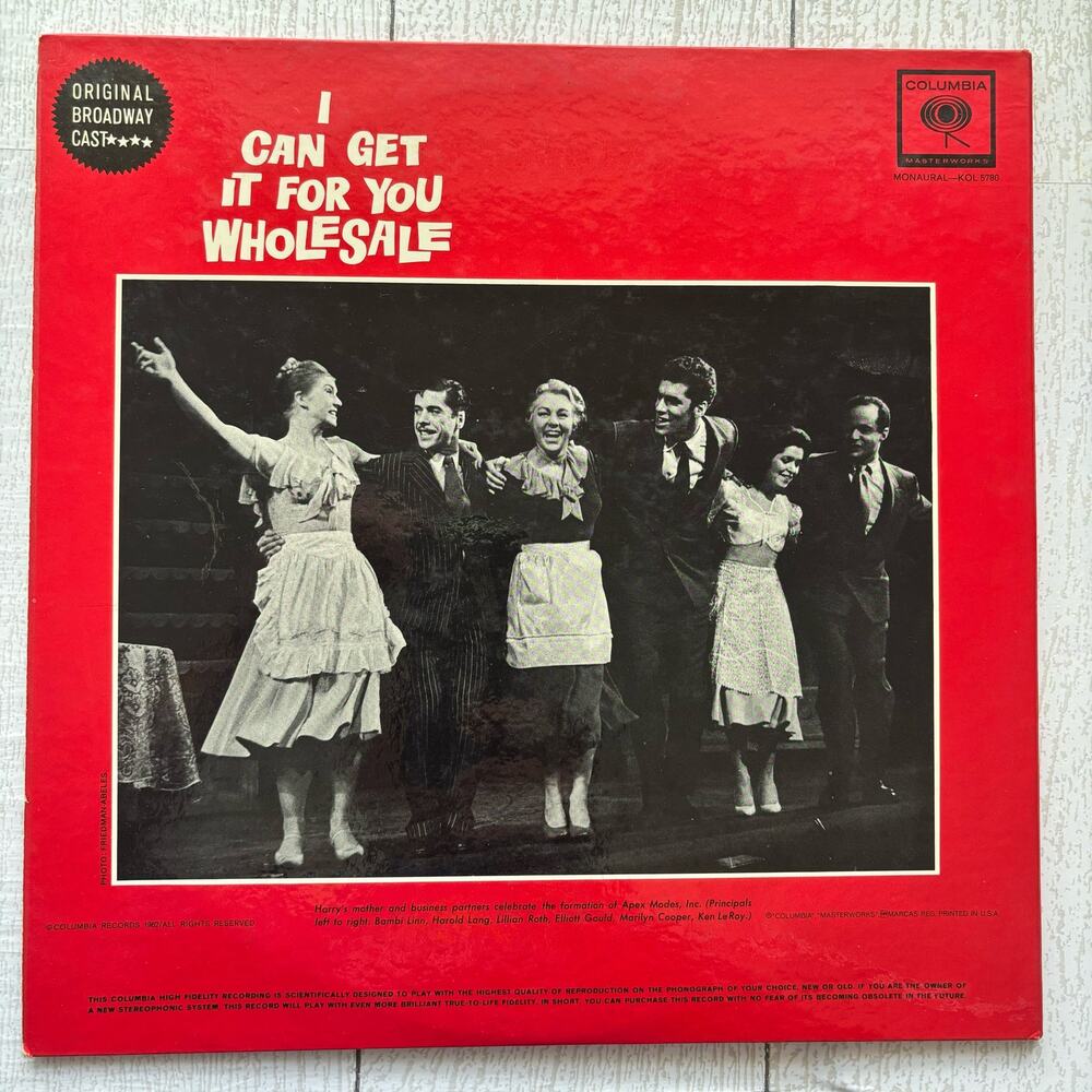 Vintage 1962 I Can Get It For You Wholesale Broadway LP